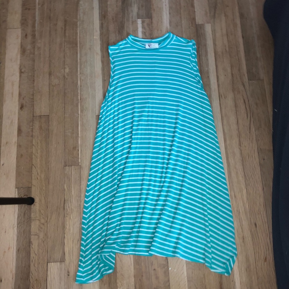 Teal and white dress